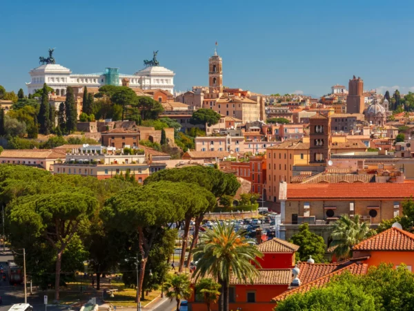 aerial wonderful view rome with palatine hill